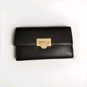NWT Ted Baker Leather Clutch/Chain Crossbody Bag Black
